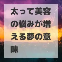 太って美容の悩みが増える夢のサムネイル