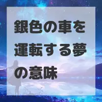 銀色の車を運転する夢のサムネイル