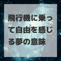 飛行機に乗って自由を感じる夢のサムネイル