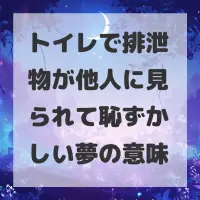 トイレで排泄物が他人に見られて恥ずかしい夢のサムネイル