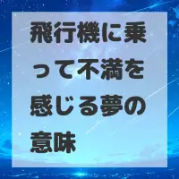 飛行機に乗って不満を感じる夢のサムネイル
