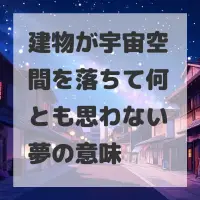 建物が宇宙空間を落ちて何とも思わない夢のサムネイル