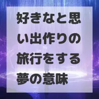 好きなと思い出作りの旅行をする夢のサムネイル