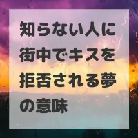 知らない人に街中でキスを拒否される夢のサムネイル