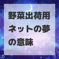 野菜出荷用ネットの夢のサムネイル