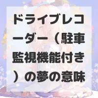 ドライブレコーダー（駐車監視機能付き）の夢のサムネイル画像