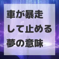 車が暴走して止める夢のサムネイル画像