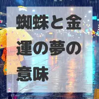 蜘蛛と金運の夢のサムネイル画像