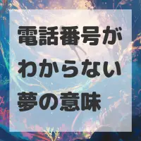 電話番号がわからない夢のサムネイル画像