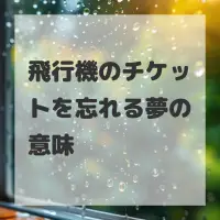 飛行機のチケットを忘れる夢のサムネイル画像