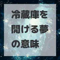 冷蔵庫を開ける夢のサムネイル画像