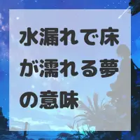 水漏れで床が濡れる夢のサムネイル画像