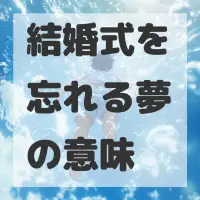結婚式を忘れる夢のサムネイル画像