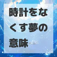 時計をなくす夢のサムネイル画像