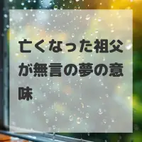 亡くなった祖父が無言の夢のサムネイル画像