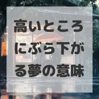 高いところにぶら下がる夢のサムネイル画像