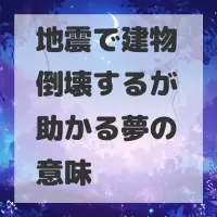 地震で建物倒壊するが助かる夢のサムネイル画像