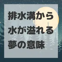 排水溝から水が溢れる夢のサムネイル画像