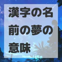 漢字の名前の夢のサムネイル画像