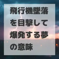 飛行機墜落を目撃して爆発する夢のサムネイル画像