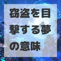 窃盗を目撃する夢のサムネイル画像